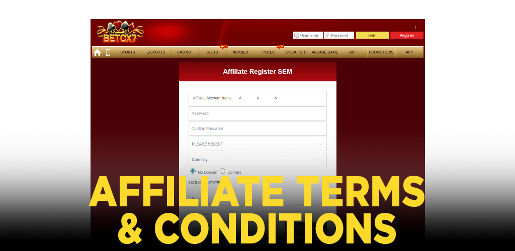 BetCX7 Affiliate Terms & Conditions | Partner Program Rules & Commissions